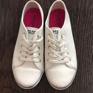 White Sperry sneakers